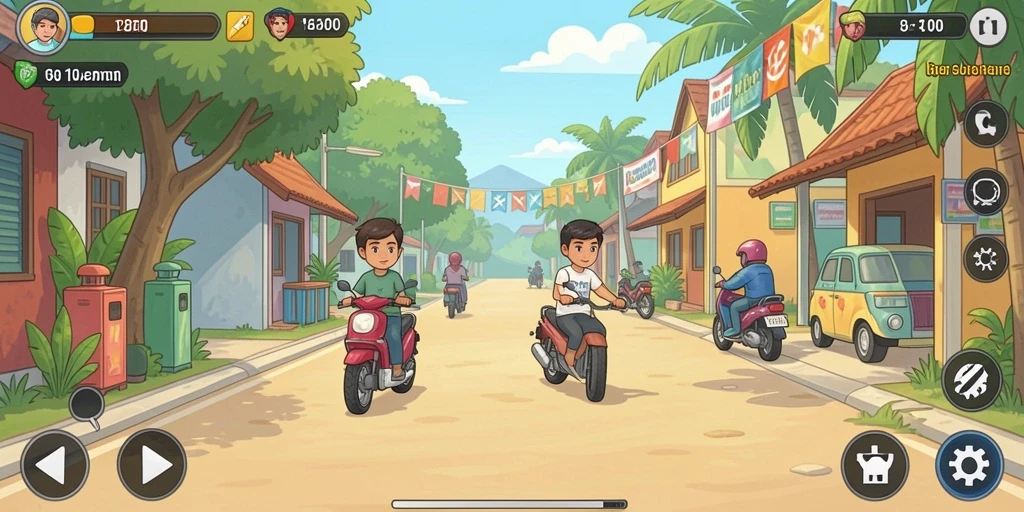 Ruang obrolan untuk berinteraksi dengan pemain lain.